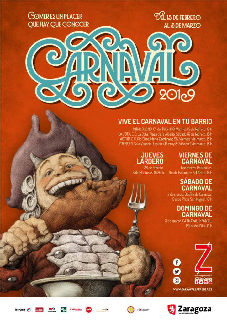 Cartel del Carnaval en Zaragoza 2019 disfruta de los mejores actos en la capital aragonesa