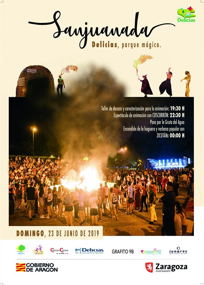 Sanjuanada en el Parque Delicias en el marco de actividades programadas en torno a las hogueras de San Juan en Zaragoza