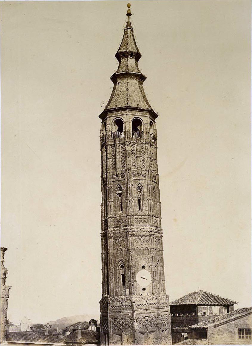 Foto de Charles Clifford de la Torre Nueva de Zaragoza allá por el año 1.860 hecho en albúmina sobre papel  Museo del Prado