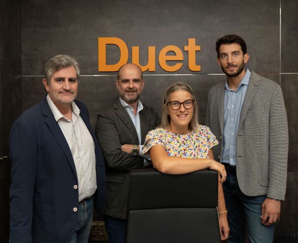 Duet, nuestros consultores de seguros - De izda. a decha. - Miguel Martín, Rafa Fernández, Carolina Gutiérrez y Javier Oliván