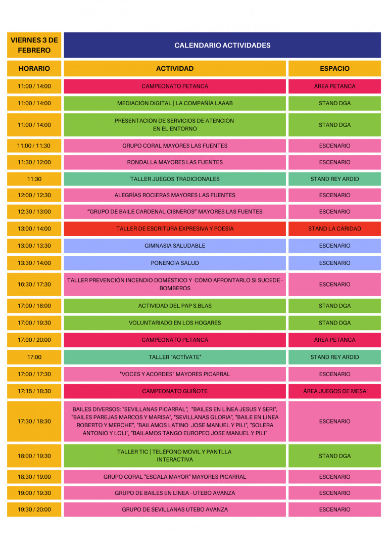 feria jubilalia calendario viernes