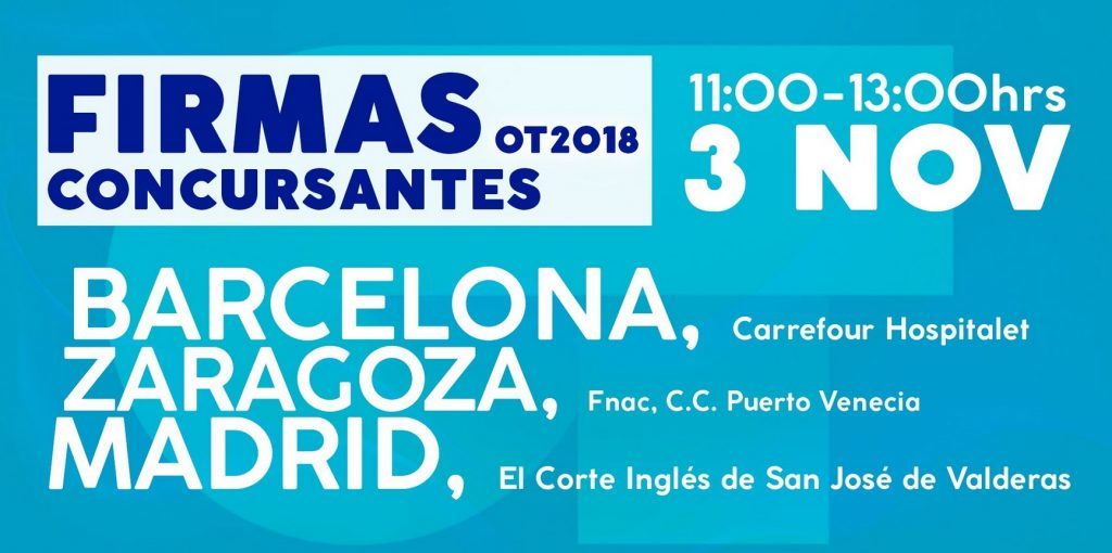 Firma de discos de OT en Zaragoza - Horario para ir a Puerto Venecia a la firma de discos de los concursantes de Operación Triunfo en Zaragoza