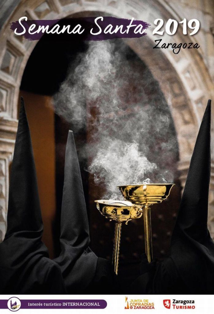 Programa de Semana Santa en Zaragoza 2019 - Cartel anunciador de la Semana Santa Zaragoza 2019 en honor a la Cofradía del Silencio