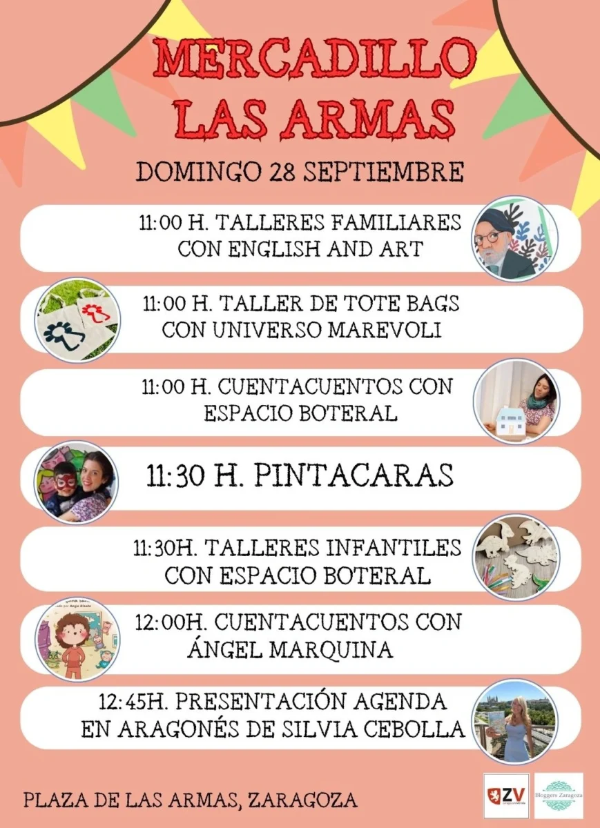 Imagen subida a Zaragoza Ciudad - AGENDA MERCADILLO PREPILARES 28 SEPTIEMBRE